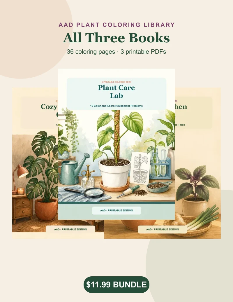All three AAD plant coloring books