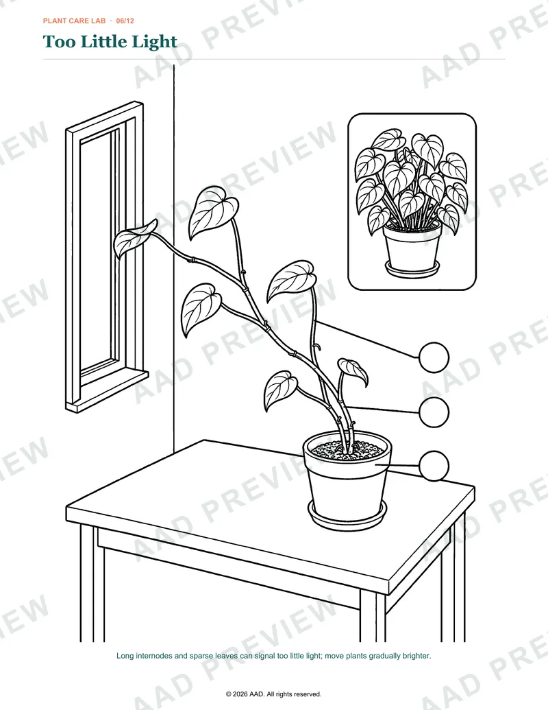 Watermarked preview of the Too Little Light coloring page