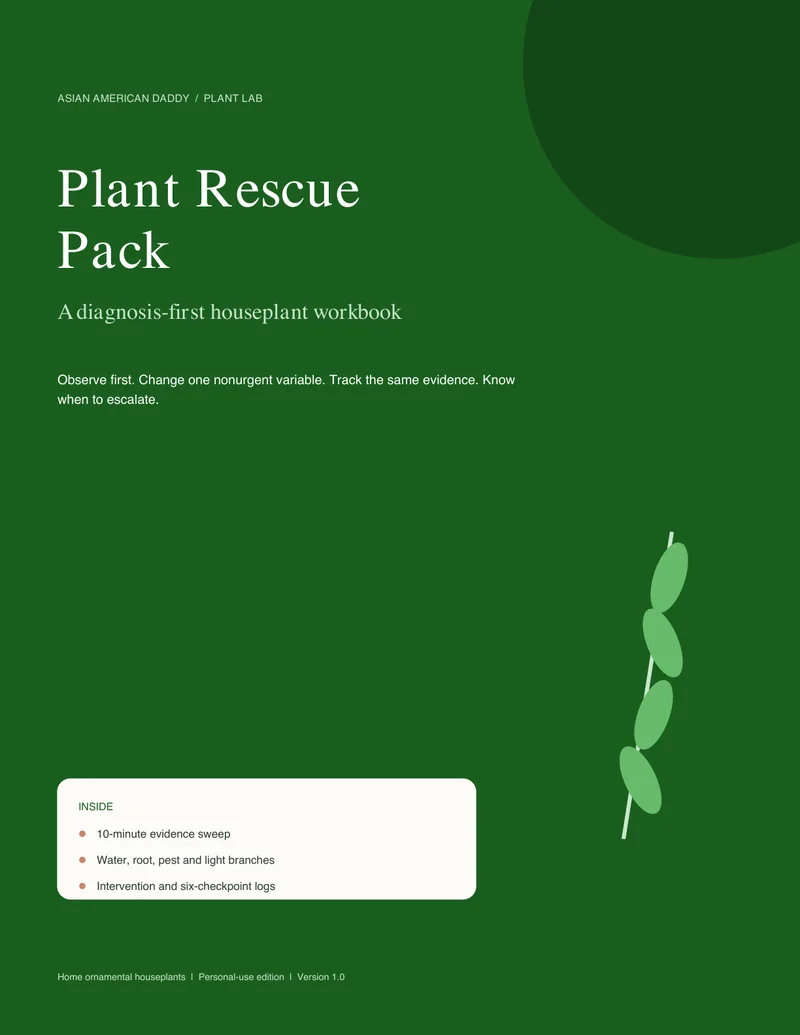 Green Plant Rescue Pack workbook cover