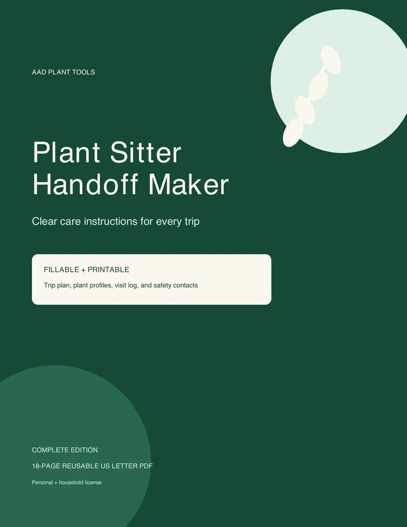 Plant Sitter Handoff Maker cover
