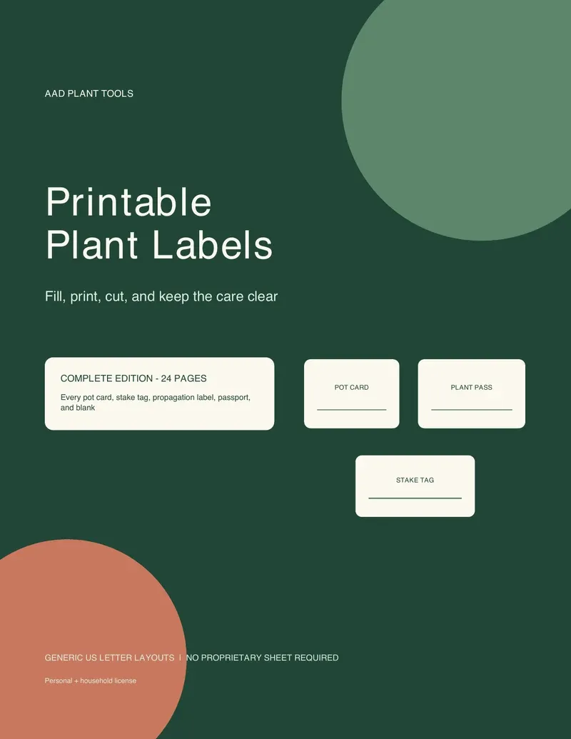 Printable Plant Labels cover